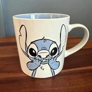Disney Stitch Mug 16 oz Large Coffee Cup Blue White Lilo & Stitch